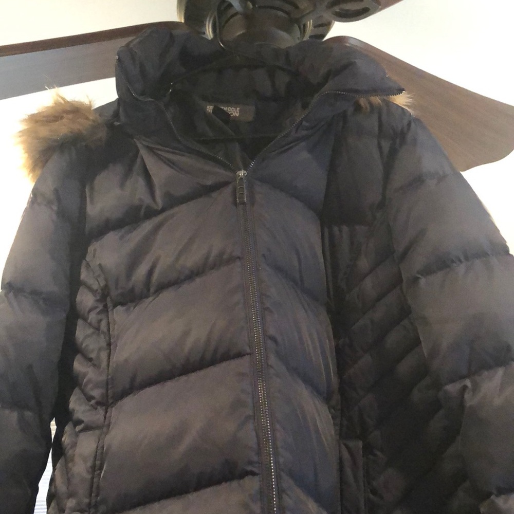 Kenneth Cole puffer jacket with fur hood